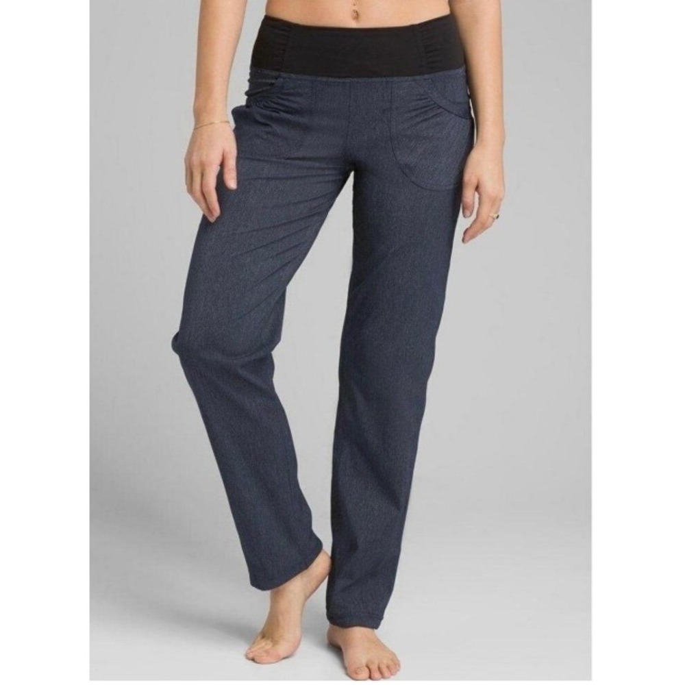 Prana Summit Hiking Pants Women XL Charcoal Heather Wide Waistband Active Yoga